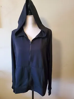 Buy 90 Degree By Reflex Women's XL Hoodie Sweater Zip-Up Long Sleeve Pockets Black • 29.29£