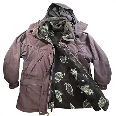 Buy Cabelas Jacket Women L Purple Coat Sherpa Fleece Removable Lining Leaves Hood • 25.51£