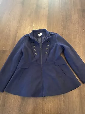 Buy Womans Navy Blue Pea Coat Jacket Size XL By Celebrity Pink #19 • 22.72£