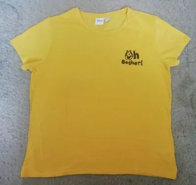 Buy VGC Size S 10/12 Winnie The Pooh  Oh Bother  Embroidered Yellow T-Shirt Primark  • 3.95£