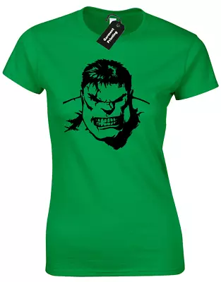 Buy Hulk Face Ladies T Shirt Avengers Ironman Stark Thor Ragnarok Comic Hero • 8.99£