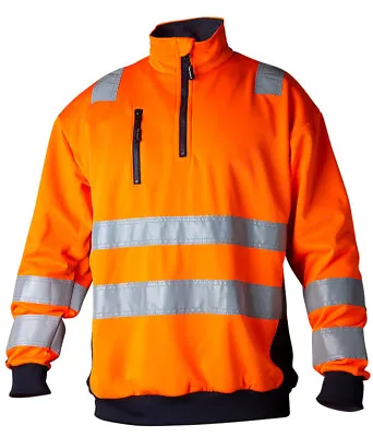 Buy Prime Quality Orange Hi Vis Sweatshirt With Collar High Visibility Top Swede • 32.05£