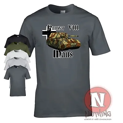 Buy Panzer 8 Maus WW2 German Military Armour T-shirt World Tanks Panzerkampfwagen • 14.99£