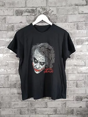 Buy The Joker T Shirt Medium Black Heath Ledger Face Print Short Sleeve Mens • 12£