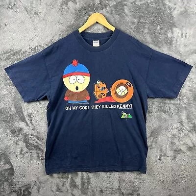 Buy South Park T Shirt Vintage Size XL 46  Oh My God! They Killed Kenny Tee Blue • 34.99£