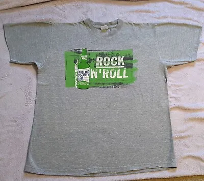 Buy Vintage  Rolling Rock  (XL) Grey T-shirt With Green/black/white Rock N Roll Logo • 5.99£