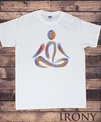 Buy Men's T-Shirts New Cotton Short Sleeve Tee - Yoga Meditation Pose Graphic TS1809 • 14.99£