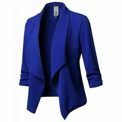 Buy Ladies Womens Cropped Style Waterfall Blazer Jacket Coat Top Plus Size 8-22 UK & • 15.59£