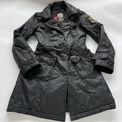 Buy KHUJO MERVE Vintage Urban Military Biker Style Quilted Trench Coat • 16.54£