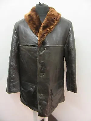 Buy Vintage 50's Leather Sheepskin Barnstormer Jacket Size L/xl,,,,,, Full Sheepskin • 149£