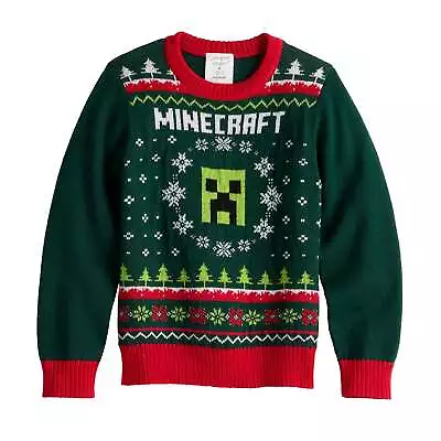 Buy Minecraft Christmas Sweater Shirt Boys Girls Kids Holiday XS S 5 Creeper Holiday • 23.40£