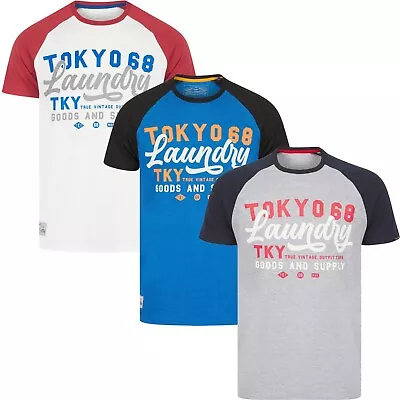 Buy Men's Tokyo Laundry Cotton Crew Neck T-Shirt Raglan Short Sleeve Summer Top • 12.95£