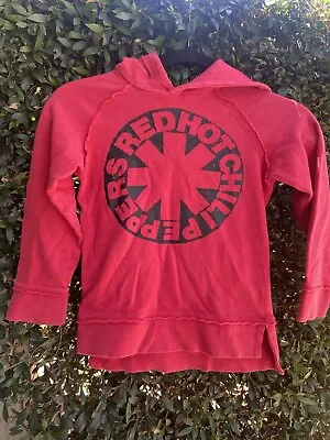 Buy RED HOT CHILI PEPPERS Red Graphic Hoodie Youth Kids Unisex Size 5 • 18.46£