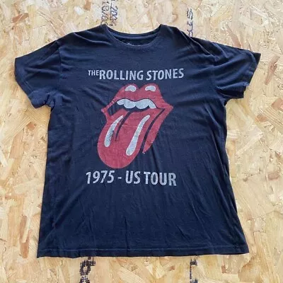 Buy The Rolling Stones T Shirt Grey Large L Mens Music 1975 US Tour Band Graphic • 8.99£