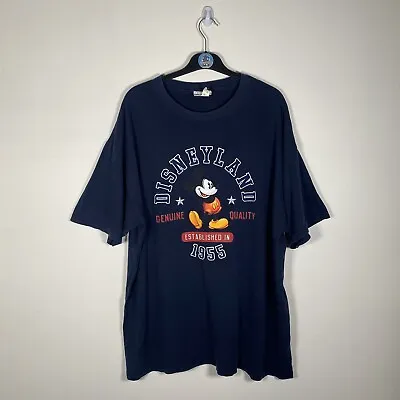 Buy Vintage DISNEY Land Resort Mickey Mouse T-Shirt Navy Blue Short Sleeve Mens 2XL • 7.99£