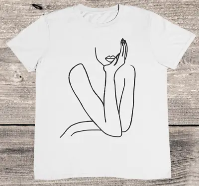Buy One Line Art Woman - Abstract Women T Shirt -Art T Shirt - %100 Premium Cotton • 12.95£