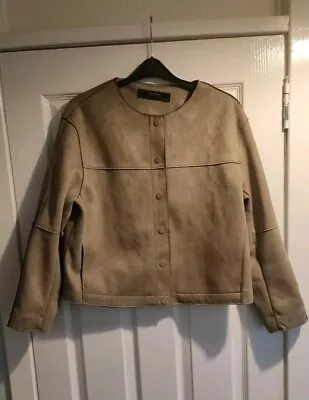 Buy ZARA Faux Suede Button Down Jacket Size Large.In Excellent... • 9.99£