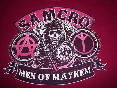 Buy Official SONS OF ANARCHY T Shirt--SAMCRO MAYHEM MEN--grim Reaper--NEW NWOT--(S) • 13.23£