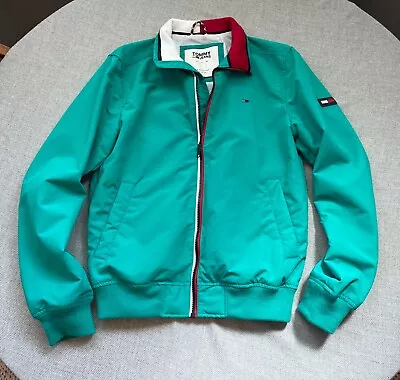 Buy Tommy Hilfiger: Men's Green/Turquoise Bomber Jacket. Tommy Jeans (XS)  • 18£