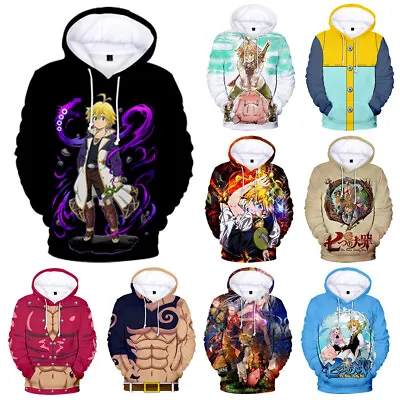 Buy The Seven Deadly Sins King Meliodas 3D Hoodies Ban Escanor Sweatshirts Costumes • 15.60£