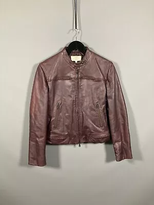 Buy ARMANI LEATHER Jacket - Size UK12 - Burgundy - Good Condition - Women’s • 129.99£