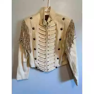 Buy Double D Ranch Cream Wool Tassel Marching Band Military Rodeo Western Jacket M • 236.81£