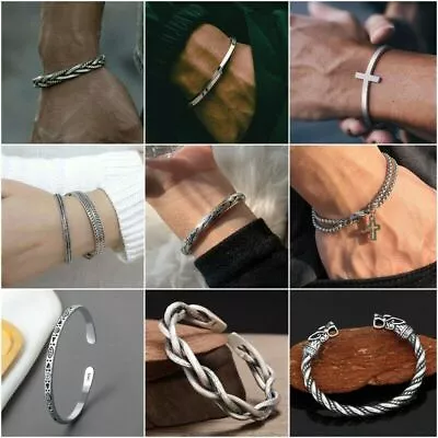 Buy Fashion Stainless Steel Twisted Open Bracelet Bangle Cuff Women Men Jewellery • 4.55£