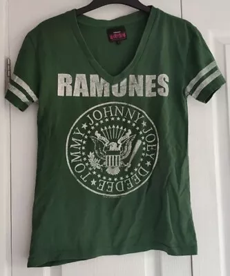 Buy The Ramones T Shirt Punk Rock Band Merch Logo Tee Ladies Size 10 Green • 13.30£