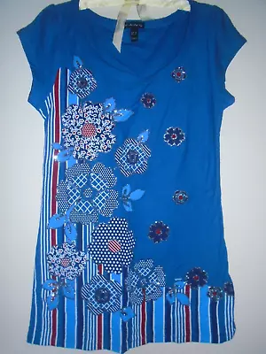 Buy Fang Juniors Red/white & Blue Patriotic Glitter  Long Tee Size  Xl • 4.72£