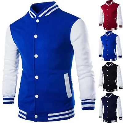 Buy Women Mens Varsity Baseball Jacket Coat Casual College Uniform Sport Outwear Top • 10.19£
