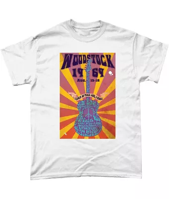 Buy Woodstock Music Festival T Shirt 1969 The Who Hendrix Santana Grateful Dead • 13.95£