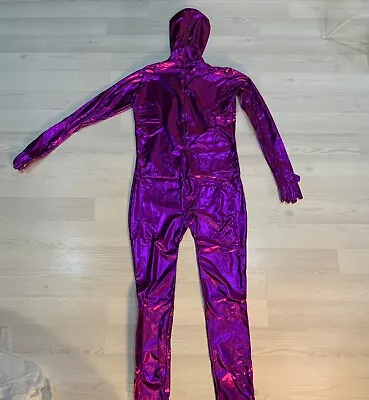 Buy Shimmer Metallic Latex Sexy Unisex Cosplays Costume Jumpsuit Zipped Full Head • 60£
