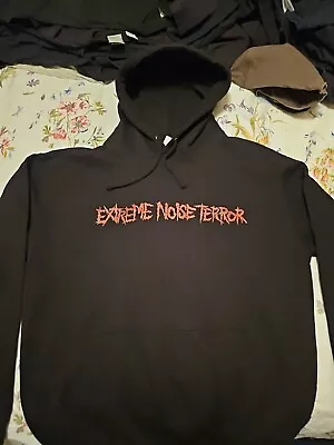 Buy EXTREME NOISE TERROR Hooded Sweatshirt W/ Backprint. Size L • 14£