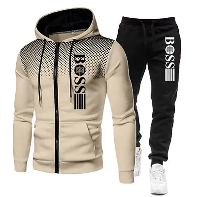 Buy New Mens Full Zip Tracksuit Hoodie Jogger Jacket Pants Set 2pcs Loose And Casual • 35.99£