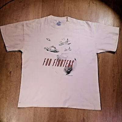 Buy Foo Fighters European Tour 1995 T Shirt Mens X Large Beige Official Merch Rare • 429.35£