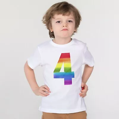 Buy Personalised Rainbow Age Tshirt. 100% Cotton Child/kids/toddler/baby • 8.95£