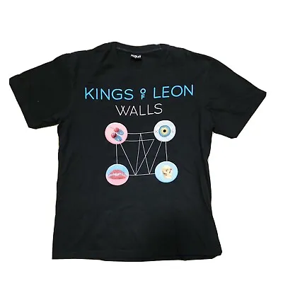 Buy Kings Of Leon Walls T-Shirt Size Large Black Band Tee RED Tag 2016 • 18.82£