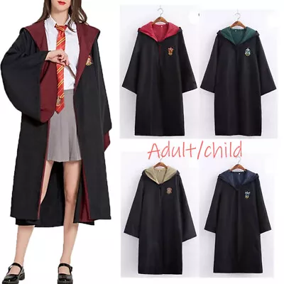 Buy New Fantasy Harry Potter Gryffindor Robe Hogwarts Slytherincos Cloak Same Dress • 18.10£