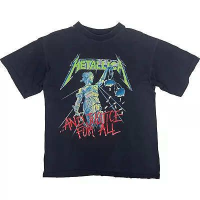 Buy Vintage 1988 Metallica And Justice For All European Tour SS T-shirt Black Large • 259.99£