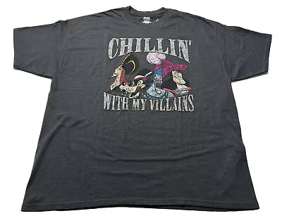 Buy Disney Parks Chillin With My Villains Graphic T-shirt Grey Adult XXL Hades Hook • 18.94£