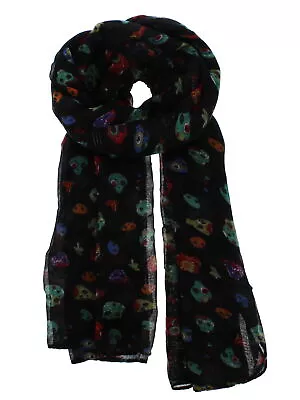Buy Zac's Alter Ego Long Lightweight Scarf With Multicolour Crazy Skulls • 10.69£