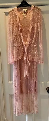 Buy Old Ghost Pink Ladies Evening Dress And Jacket Small Petite  • 65£