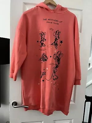 Buy Primark Ladies Orange Disney Minnie Mouse Long Hoodie Sweatshirt Size M 12-14 • 7£