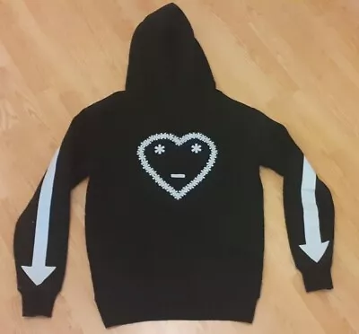 Buy Carsicko Black Logo Hooded Zip Jacket Heart Eyes Back Arrow Arms Size M MENS • 59.99£