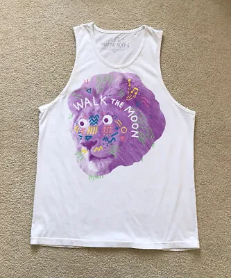 Buy Womens Size L Concert T-Shirt - Walk The Moon - Sleeveless Tank - White W Lion • 14.48£