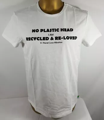 Buy Ladies Women Recycled & Re-Loved No Plastic Head T-Shirt White Size Small BNWT  • 12.95£