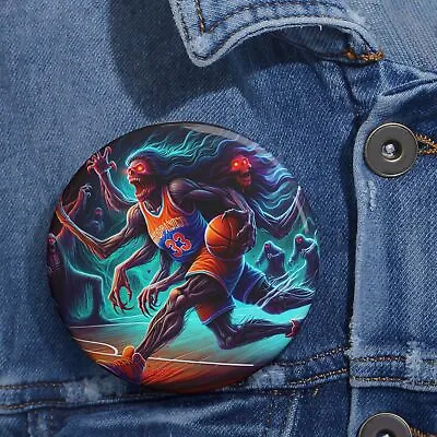 Buy Custom Pin Button Badge Basketball Supernatural Horror Sports Art Spooky Gift • 5.39£
