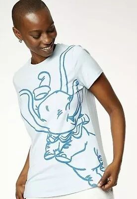 Buy OFFICIAL Disney Classics Dumbo T-Shirt Casual Tee Baby Blue Size 12 Cute Xmas  • 9.99£