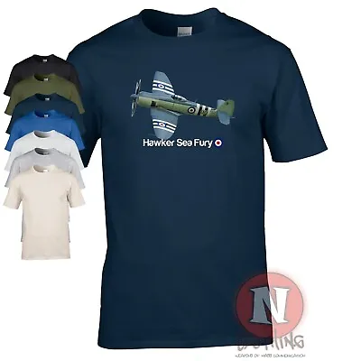 Buy Hawker Sea Fury Fighter Aircraft T-shirt Great Britain Fleet Air Arm WW2 • 14.99£