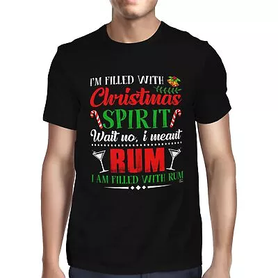 Buy 1Tee Mens I'm Filled With Christmas Spirit! I Am Filled With Rum! T-Shirt • 7.99£